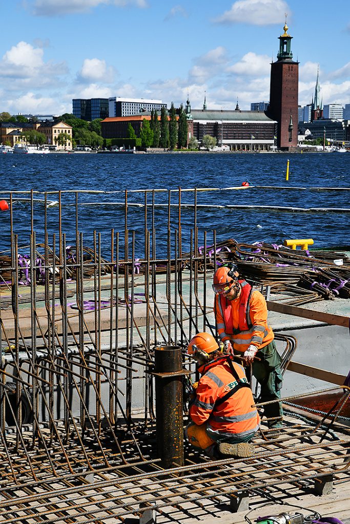 Bygg landfäste vattenledning, Peab Anläggning Fotograf Peter Steen