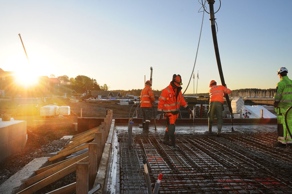 Gjutning bostadsbygge Svinnige Österskär Fotograf Peter Steen