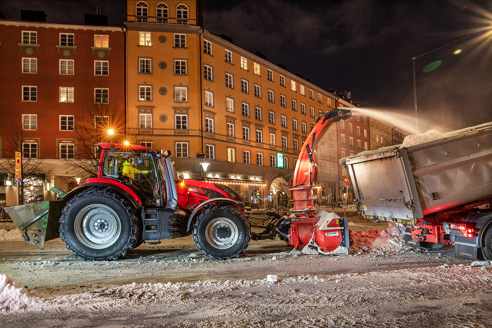 Snörröjning Stockholm, Peab Drift & Underhåll Fotograf Peter Steen